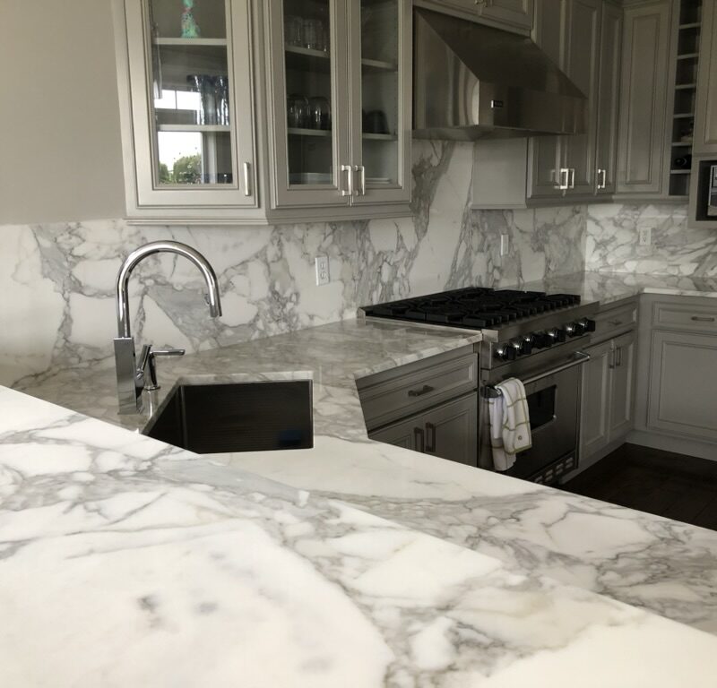 A gorgeous marble countertops our professional crew installed for a satisfied client.